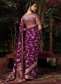 Woven Silk Purple Designer Saree - 2