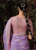 Woven Silk Purple Trendy Saree - 2