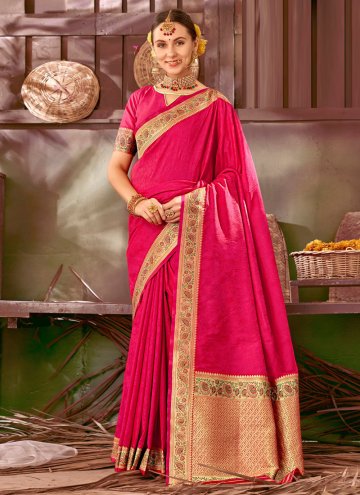 Woven Silk Rani Classic Designer Saree