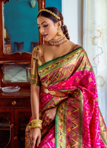 Woven Silk Rani Classic Designer Saree