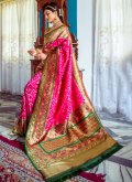 Woven Silk Rani Classic Designer Saree - 2