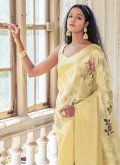 Woven Silk Yellow Contemporary Saree - 1