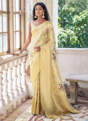 Woven Silk Yellow Contemporary Saree