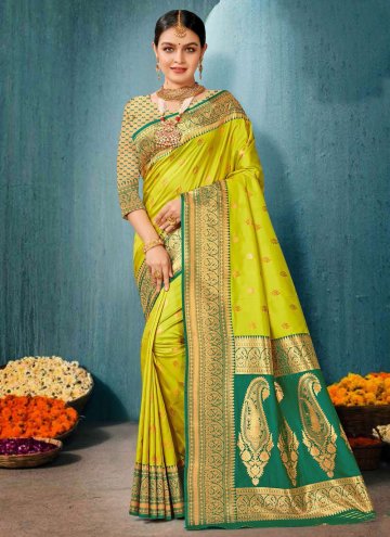 Woven Silk Yellow Designer Saree