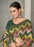 Woven Tussar Silk Green Trendy Saree - 1