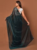 Woven Velvet Green Designer Saree - 3