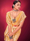 Yellow Banarasi Woven Classic Designer Saree for Ceremonial - 1