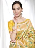 Yellow Banarasi Woven Classic Designer Saree for Festival - 1