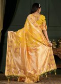 Yellow Banarasi Woven Designer Saree - 1