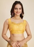Yellow Banarasi Woven Trendy Saree - 1