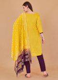 Yellow color Banarasi Trendy Salwar Kameez with Booti Work - 1