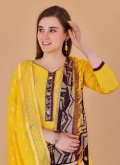 Yellow color Banarasi Trendy Salwar Kameez with Booti Work - 3