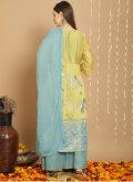 Yellow color Chanderi Silk Lehenga Choli with Embroidered - 2