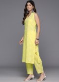 Yellow color Cotton  Designer Kurti with Floral Print - 3