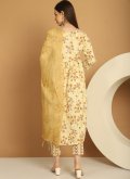 Yellow color Embroidered Cotton  Trendy Salwar Suit - 2