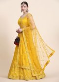 Yellow color Georgette A Line Lehenga Choli with Sequins Work - 2