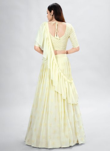 Yellow color Georgette Readymade Lehenga Choli with Sequins Work