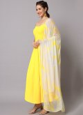 Yellow color Rayon Salwar Suit with Plain Work - 2