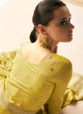 Yellow color Silk Trendy Salwar Kameez with Embroidered - 2