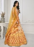 Yellow color Swarovski Satin Silk Designer Lehenga Choli - 2