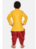 Yellow Cotton  Embroidered Dhoti Kurta - 1