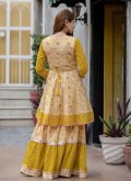 Yellow Cotton  Embroidered Salwar Suit - 1
