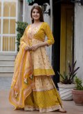 Yellow Cotton  Embroidered Salwar Suit - 2