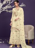 Yellow Designer Pakistani Salwar Suit in Faux Georgette with Embroidered - 1