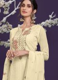 Yellow Designer Pakistani Salwar Suit in Faux Georgette with Embroidered - 2