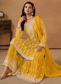 Yellow Faux Georgette Embroidered Trendy Salwar Suit - 2
