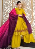 Yellow Georgette Embroidered Salwar Suit - 1