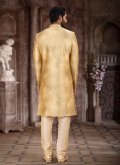 Yellow Indo Western in Art Silk with Printed - 3