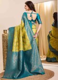 Yellow Kanjivaram Silk Jacquard Work Trendy Saree for Casual - 1