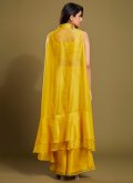 Yellow Organza Sequins Work Salwar Suit - 1