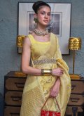 Yellow Patola Silk Hand Work Classic Designer Saree for Ceremonial - 1