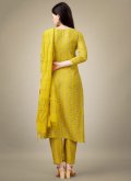 Yellow Rayon Embroidered Trendy Salwar Kameez for Casual - 1