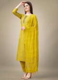 Yellow Rayon Embroidered Trendy Salwar Kameez for Casual - 2