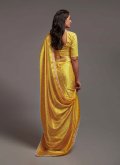 Yellow Satin Designer Designer Saree for Ceremonial - 2