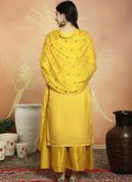 Yellow Silk Embroidered Designer Salwar Kameez - 2