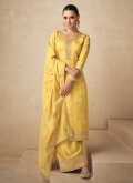 Yellow Silk Embroidered Trendy Salwar Kameez - 3