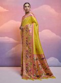 Yellow Silk Meenakari Trendy Saree for Ceremonial - 3