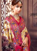 Yellow Silk Patola Print Classic Designer Saree for Casual - 1