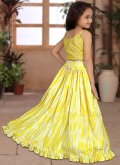 Yellow Silk Sequins Work Lehenga Choli - 3