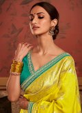 Yellow Silk Woven Classic Designer Saree - 1