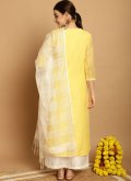 Yellow Trendy Salwar Kameez in Chanderi with Embroidered - 2
