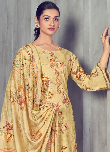Yellow Trendy Salwar Suit in Cotton  with Digital Print