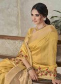 Yellow Trendy Saree in Silk with Embroidered - 1
