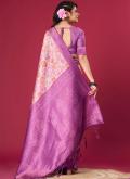 Adorable Purple Silk Digital Print Classic Designer Saree for Ceremonial - 2