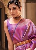 Adorable Purple Silk Woven Contemporary Saree for Ceremonial - 1
