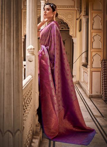 Adorable Purple Silk Woven Contemporary Saree for 